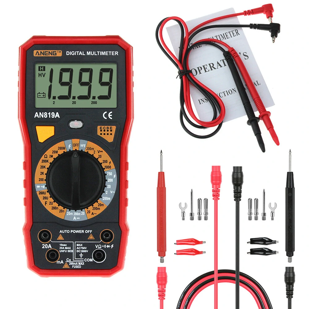 ANENG AN819A Digital Multimeter - AC DC Voltage Tester | Capacitance & Resistance
