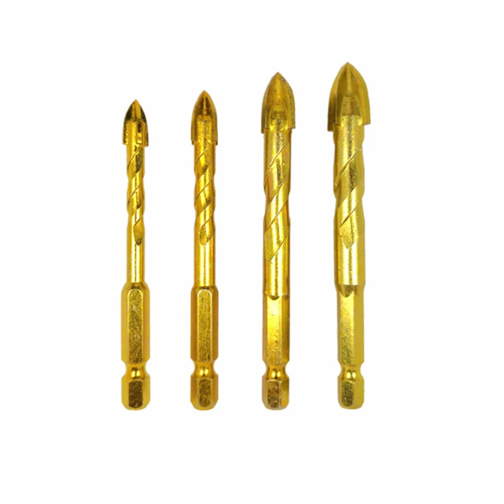 4-8Pcs Titanium Glass & Tile Drill Bit Set | 1/4 Hex Shank | 6-12mm