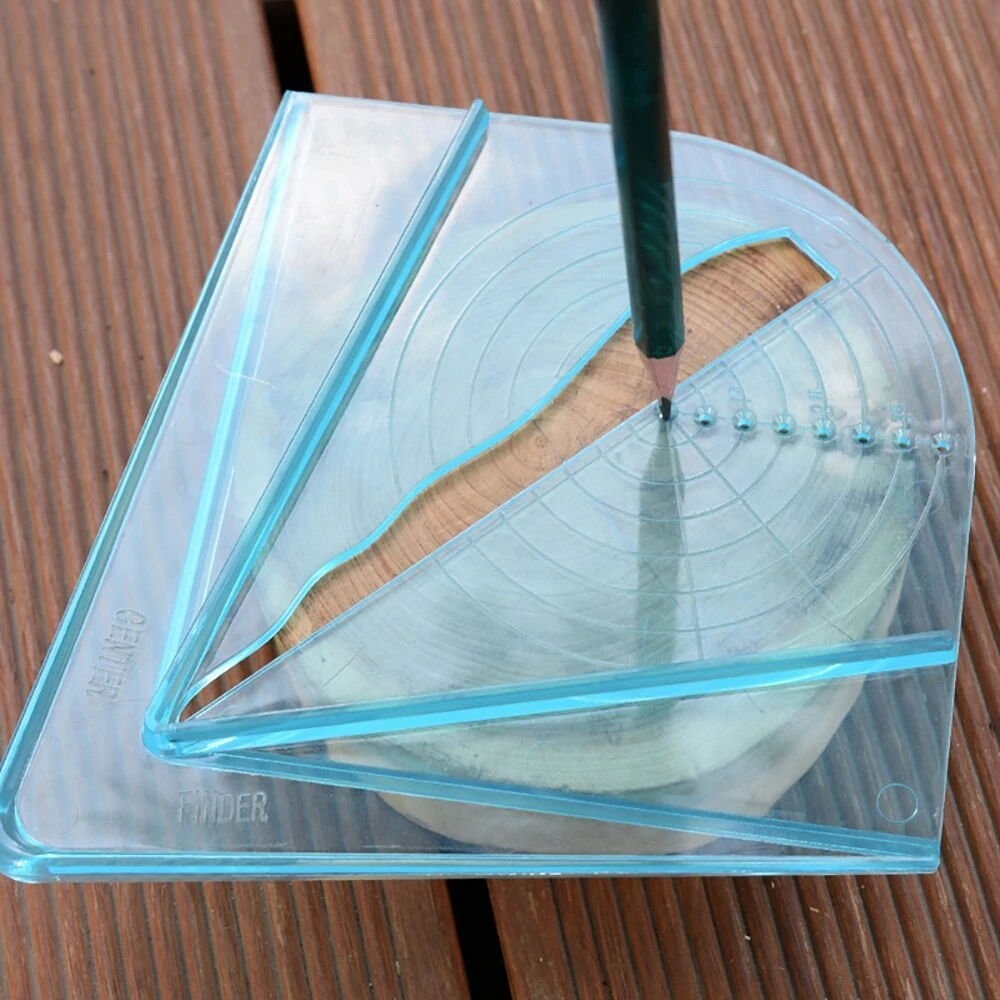 MYTEC Clear Center Finder - For Round Octagon Hexagon Stock | Woodwork Measuring Gauge