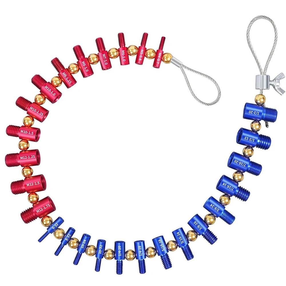 26PCS Nut & Bolt Thread Checker | Detachable Size Gauge for Bolts & Threaded Holes