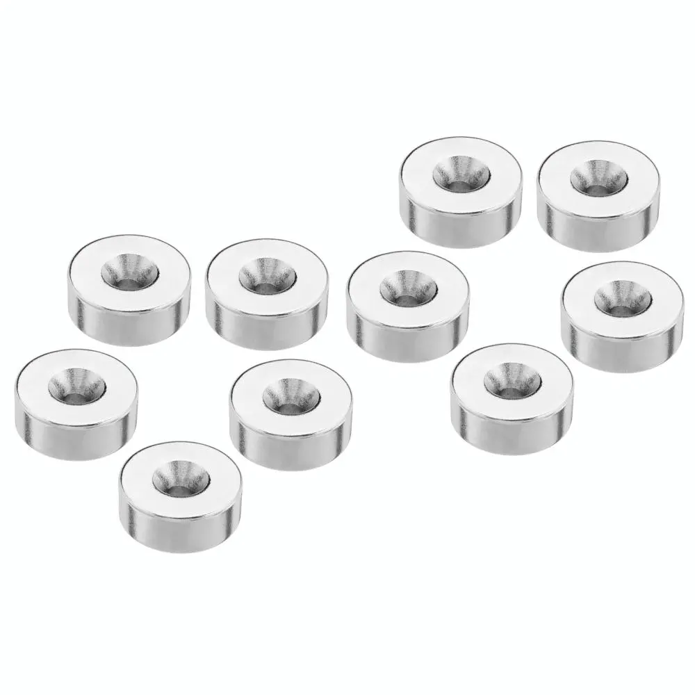 Effetool 10pcs 25mmx10mm Round Neodymium Magnets | 5mm Hole Rare Earth