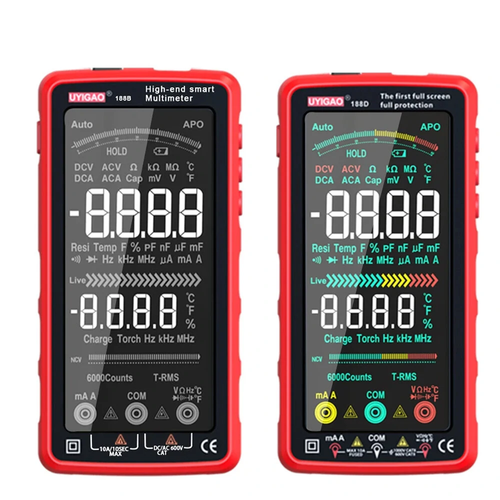 UYIGAO UA188B USB-C Rechargeable Smart Multimeter | 6000 Counts True RMS Touchscreen