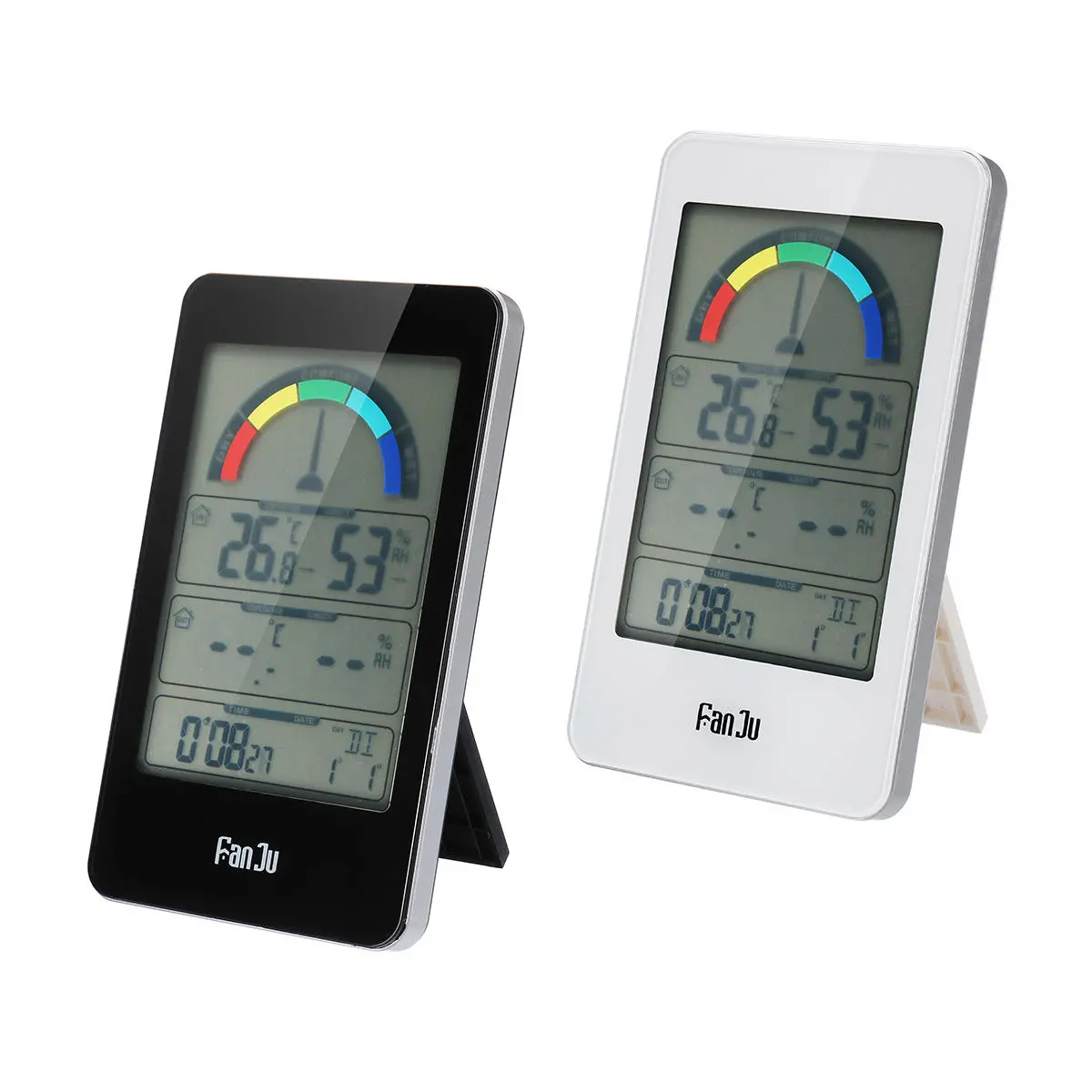 Comfort Indicator Digital Thermometer Hygrometer - Indoor Outdoor with Alarm Clock