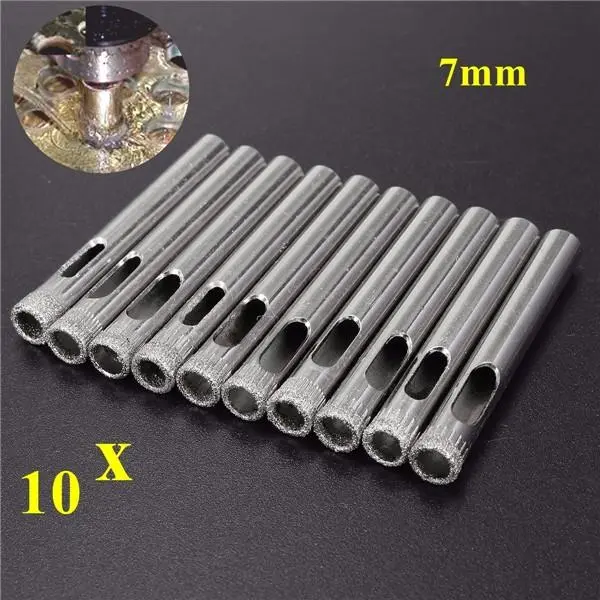 Diamond Hole Saw Drill Bits - 7mm for Glass Ceramic Marble - 10pc Set