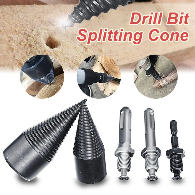 High Speed Wood Separator Spiral Cone - Firewood Splitter Drill Bit for Household