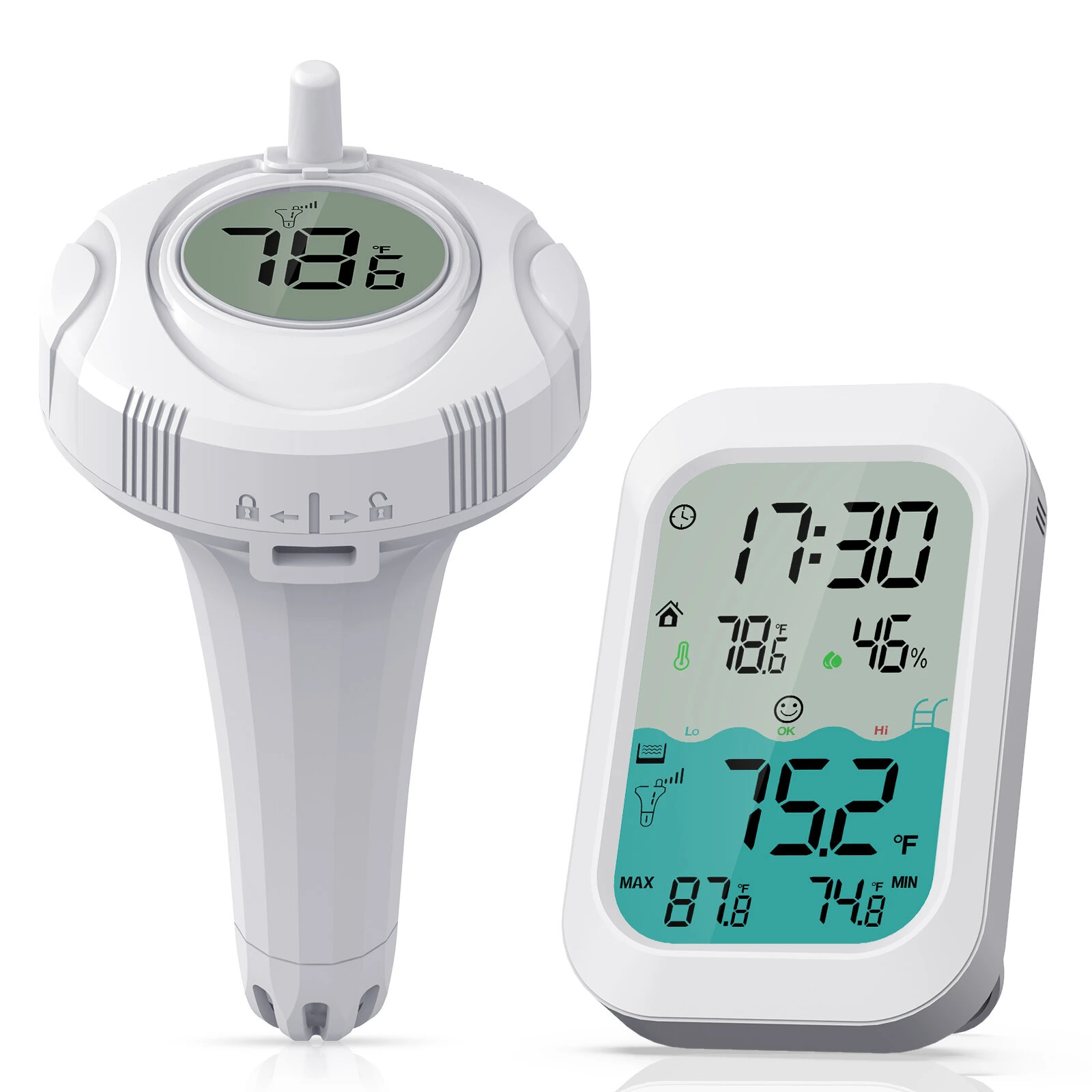 MESTEK CP02 Wireless Pool Thermometer - 500ft Range LED Backlight Waterproof