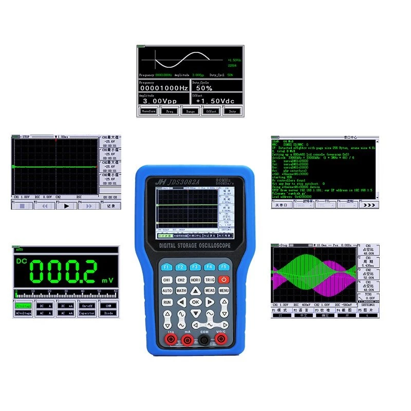 JinHan Hand-held Digital Oscilloscope 3 in 1 - 2 Channel 80MHz Bandwidth & Signal Generator