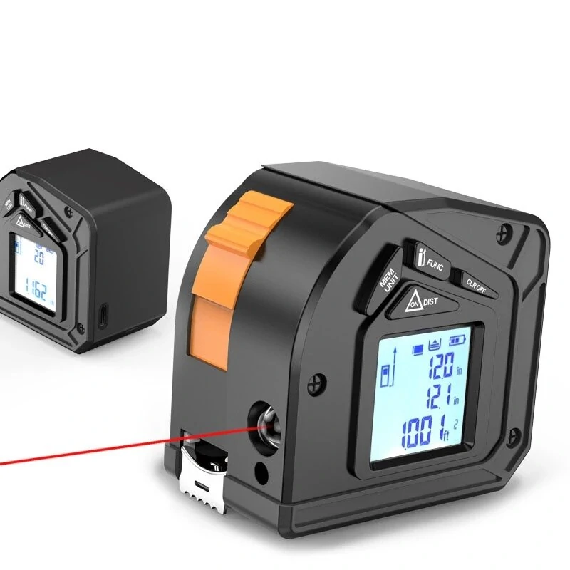 Digital Laser Measuring Tape 50M - 2-in-1 Rangefinder & Retractable Ruler