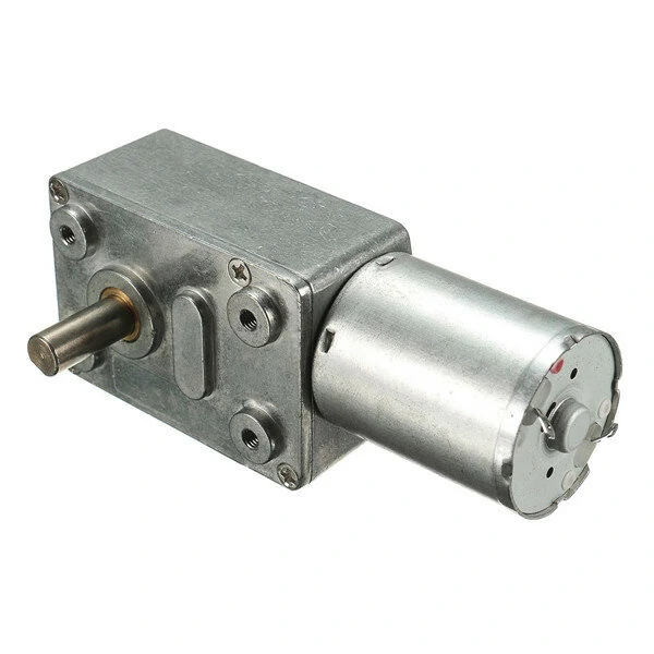 GW370 12V High Torque Turbo Worm Gear Motor - 0.6 RPM Reversible DC Reducer