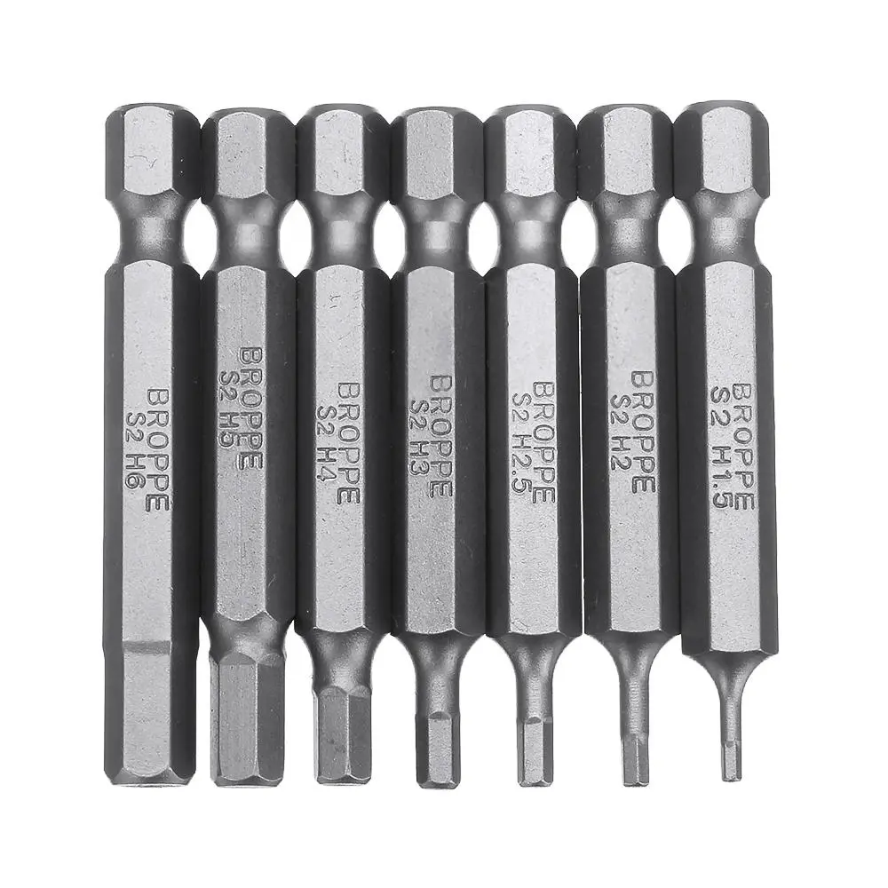BROPPE 10Pcs Magnetic Hexagon Screwdriver Bits Set | H1.5-H6 | 1/4 Inch Hex Shank