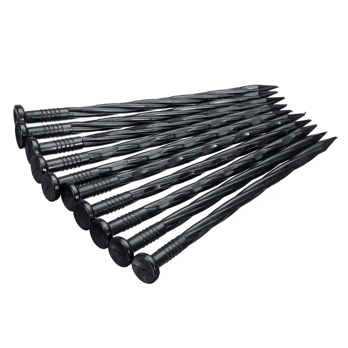 10pcs Plastic Edging Nails - Spiral Nylon Landscape Stake Spikes for Drill