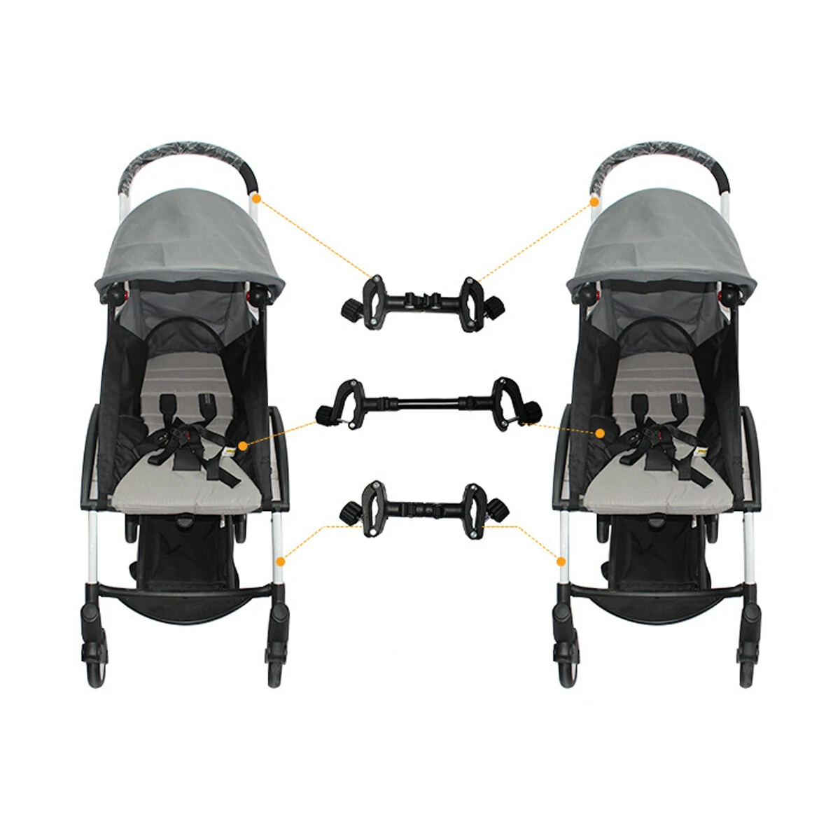 Babyzen YOYO Stroller Connector Kit - 3Pcs Twin Pram Coupler Set