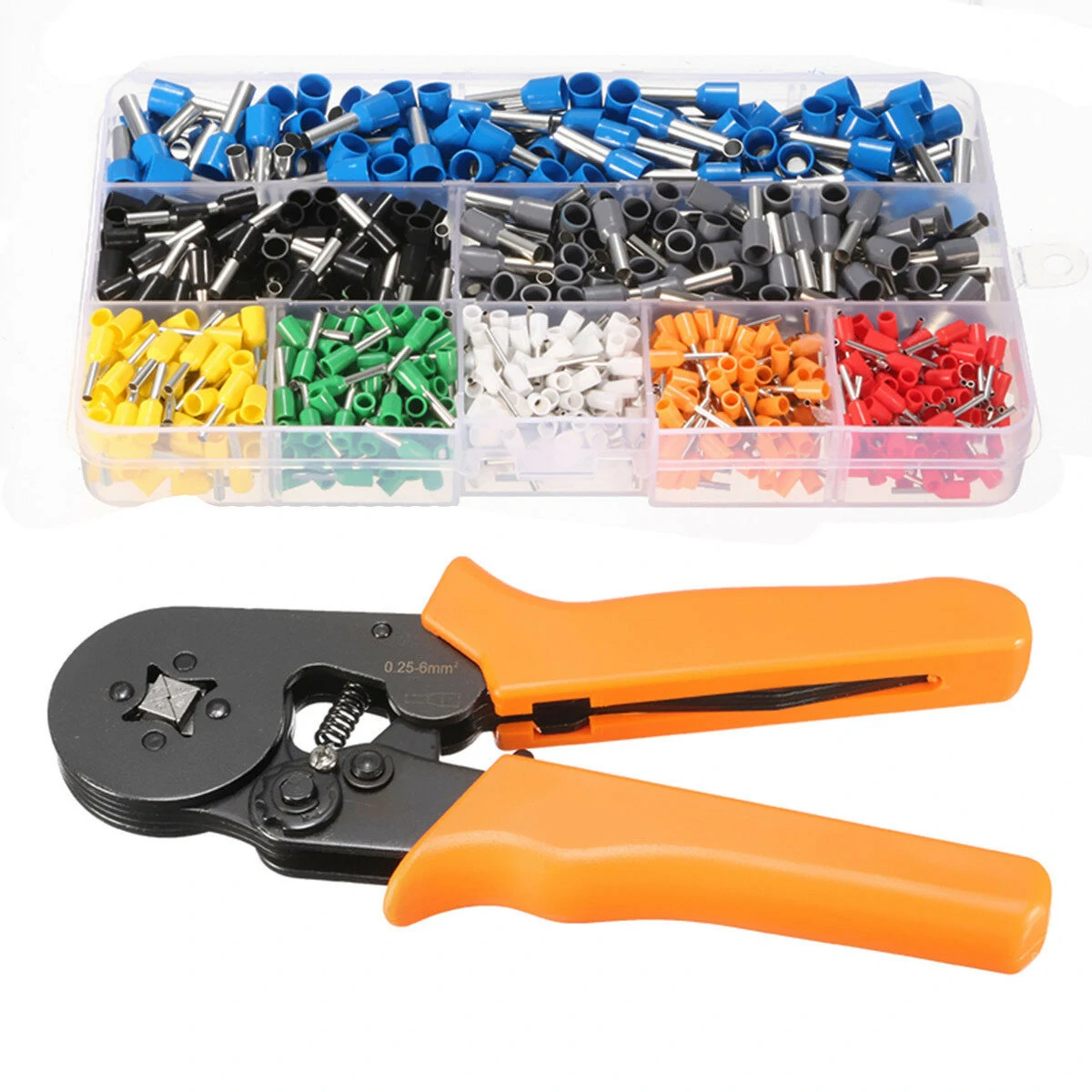 DANIU Ratcheting Ferrule Crimper Plier Tool | 23-10AWG Self-Adjusting with 800 Terminals