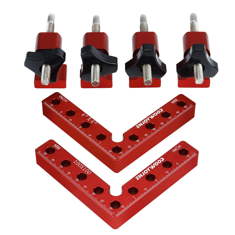 ENJOYWOOD 6PCS Right Angle Clamp - 90 Degree Positioning Tool & L-Shaped Splicing Fixture