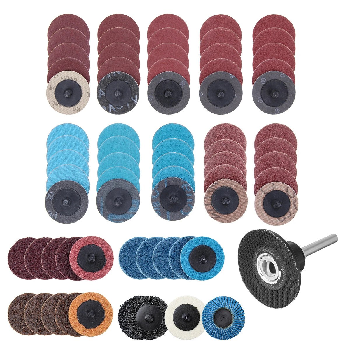 Drillpro 70pcs Sanding Discs Set | 2 Inch Type R Roll Lock | Abrasive Pads
