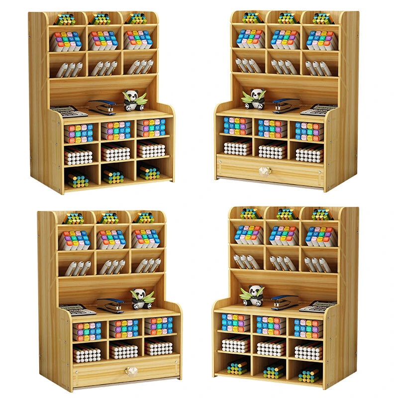 Desktop Organizer | Pen & Pencil Holder with Brush Storage - Office Tool Box