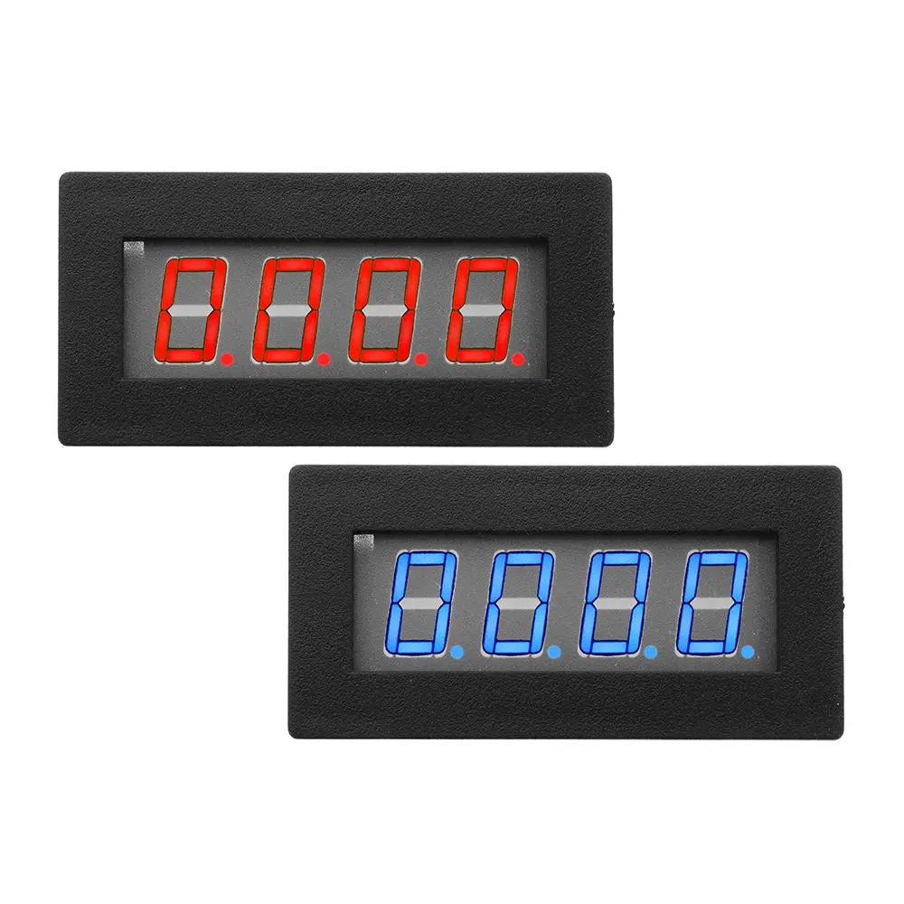 4 Digital LED Tachometer - RPM Speed Meter with Blue Red Display