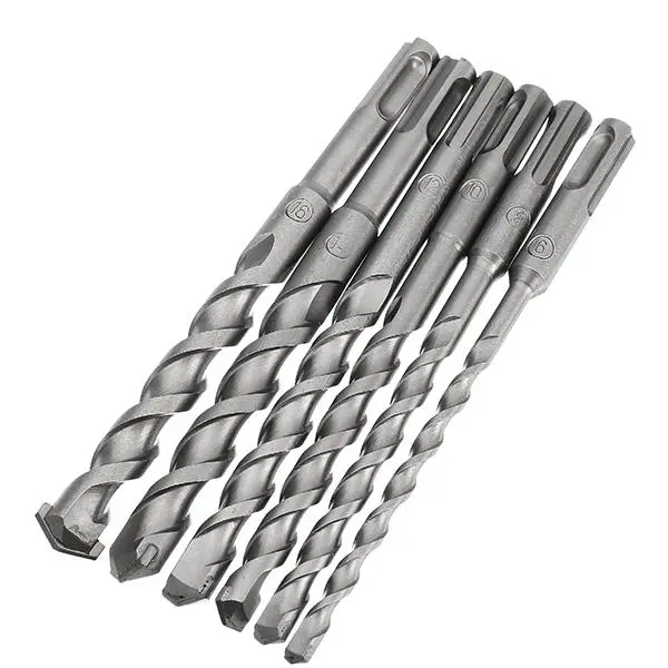 6Pcs SDS Plus Drill Bit Set - 6-16mm x 160mm Carbide Tip for Concrete