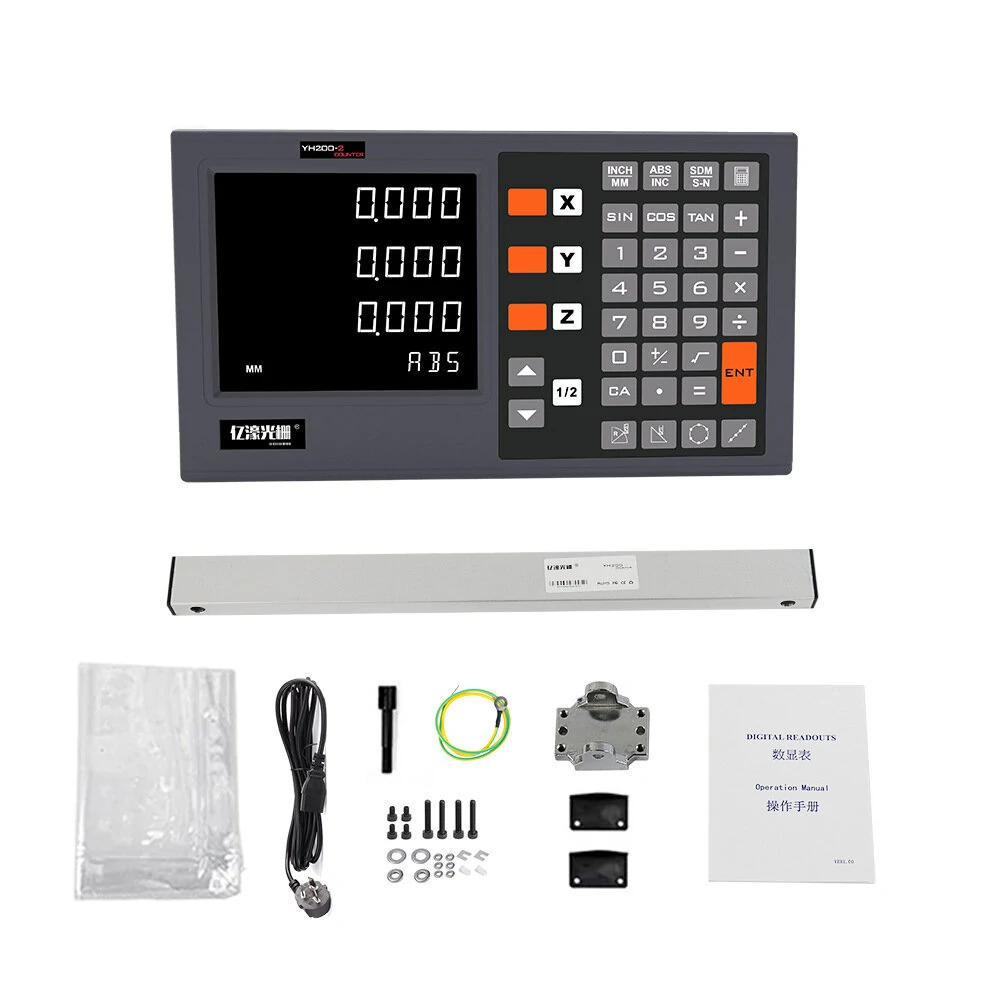 YIHAOGD YH LCD CNC Milling Digital Readout DRO | KA300 5µm TTL Linear Scale Encoder 70-970mm for Lathe