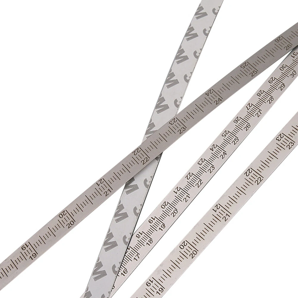 Wnew DIY Ruler - Stainless Steel Laser-Etched with 3M Adhesive | Metric & Imperial