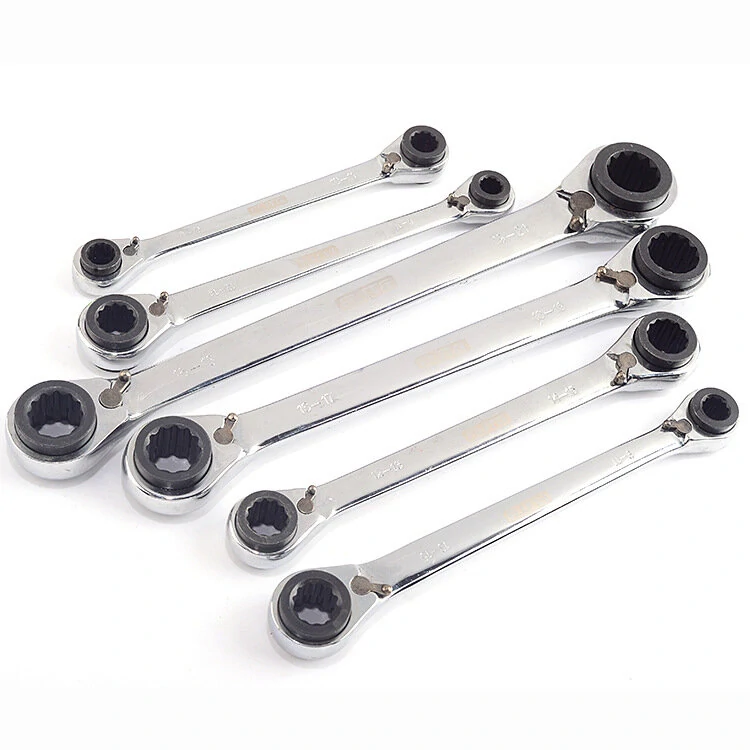 Double-Headed Ratchet Wrench - Two-Way Quick Release - 4-in-1 Tool