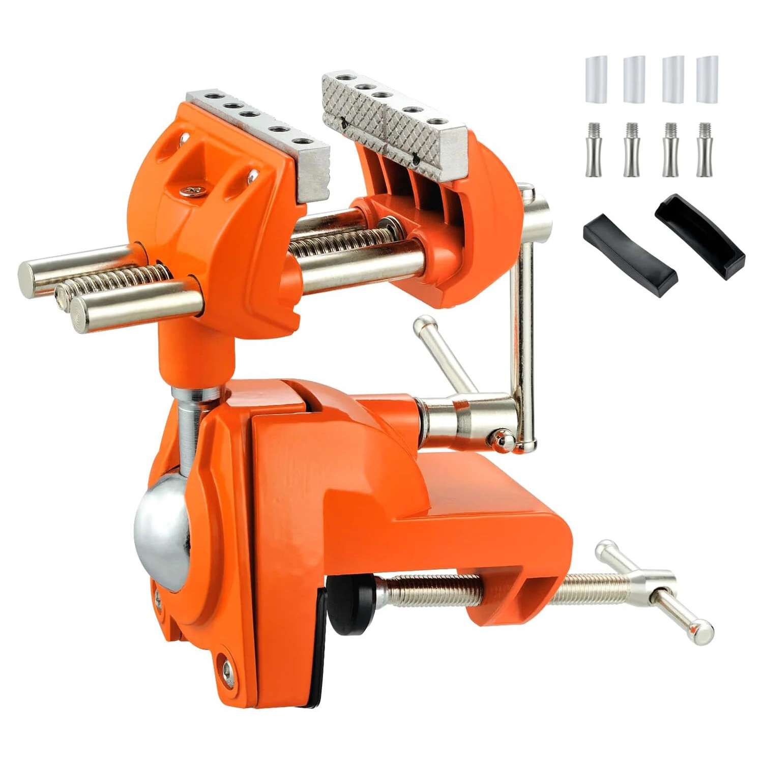 MYTEC Heavy Duty 3.5 Inch Clamp Bench Vise - 360 Swivel Base Cast Steel for Woodworking