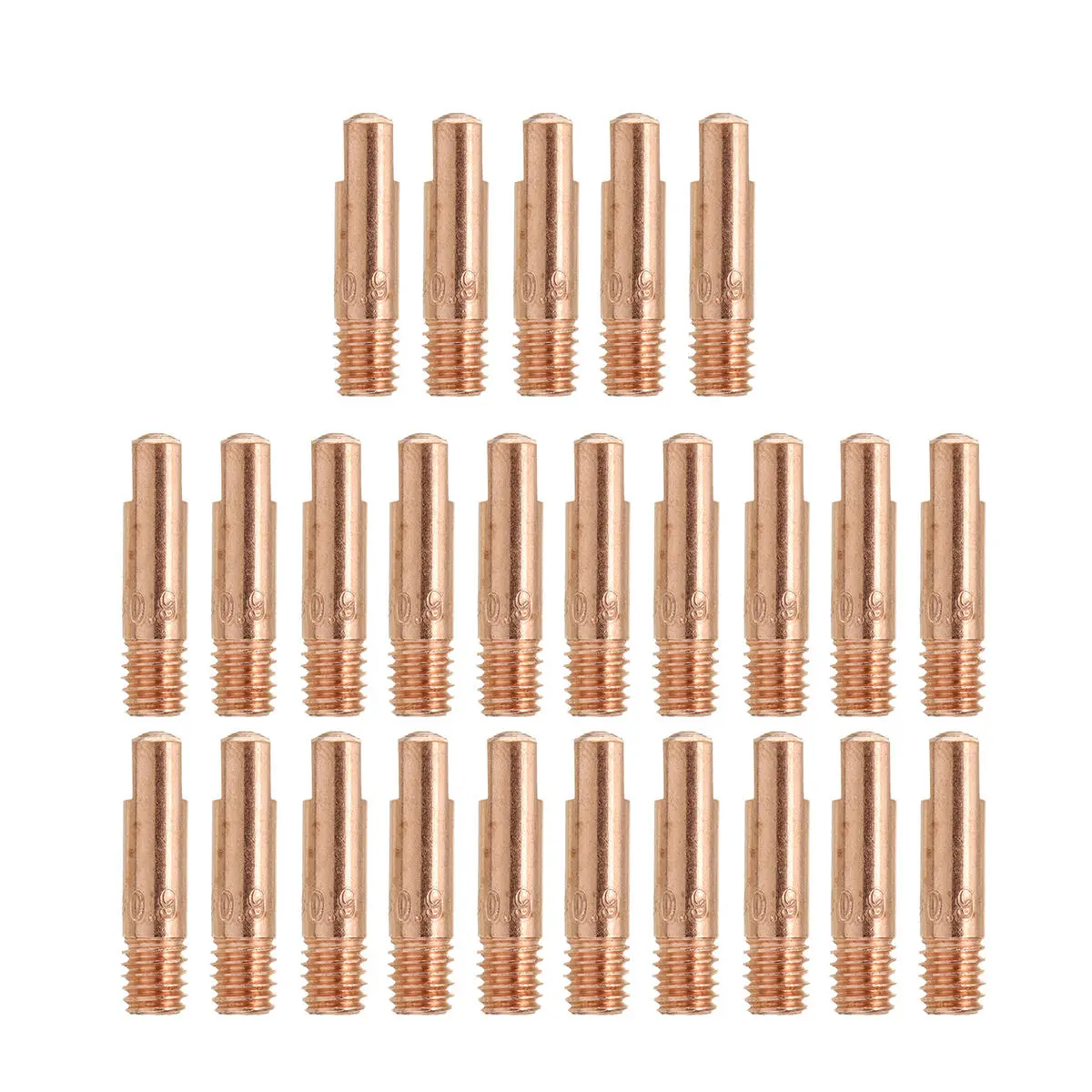 25Pcs Brass Welding Torch Contact Tips & Nozzles For Tweco Mini #1 | Lincoln Magnum | 0.035