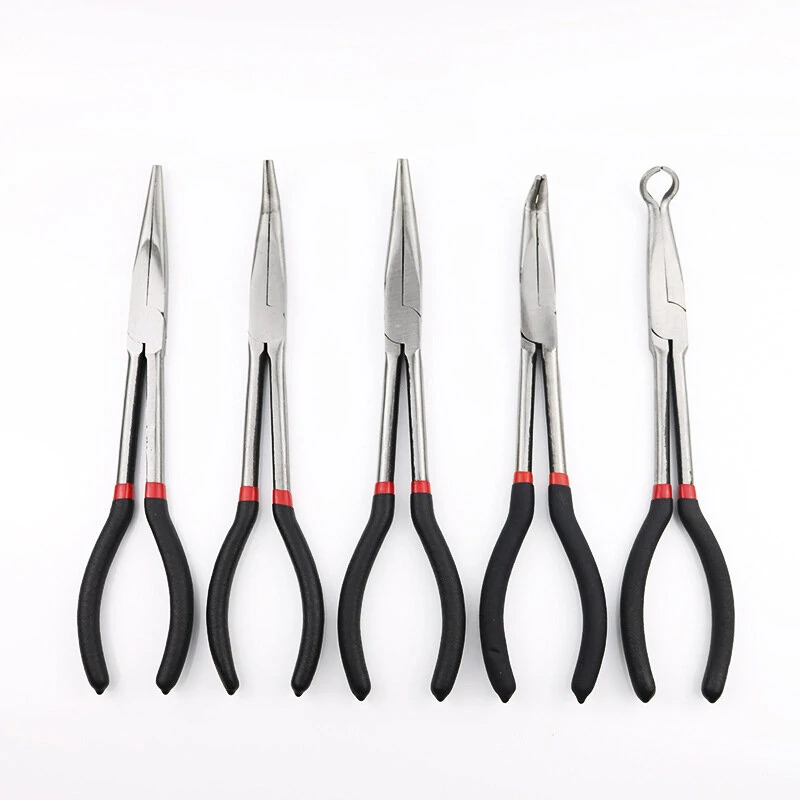 Multifunctional Carbon Steel Pointed Nose Pliers | 8/11/16 Inch Long Rod Auto Repair Tool