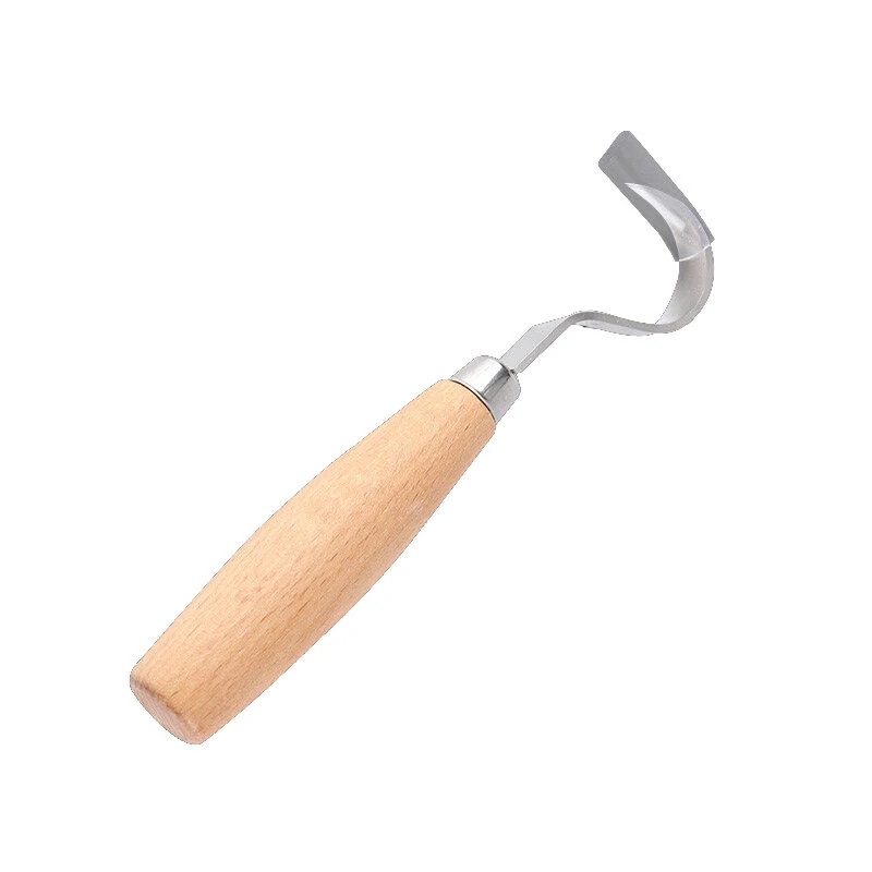 Stainless Steel Scimitar Carving Knife - Beech Wood Handle | Wood Cutter Design