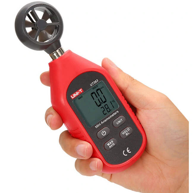 UNI-T UT363 Mini Digital Anemometer - Wind Speed Meter & Temperature Tester