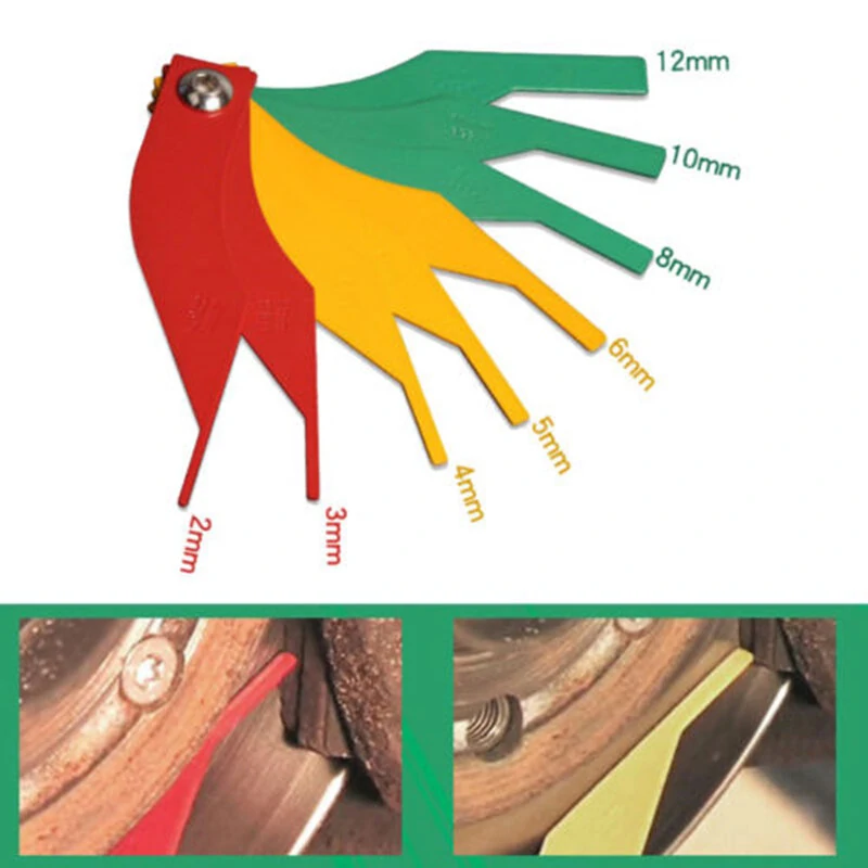 Brake Pad Wear Gauge - Feeler Gauge & Thickness Measuring Tool for Auto Maintenance