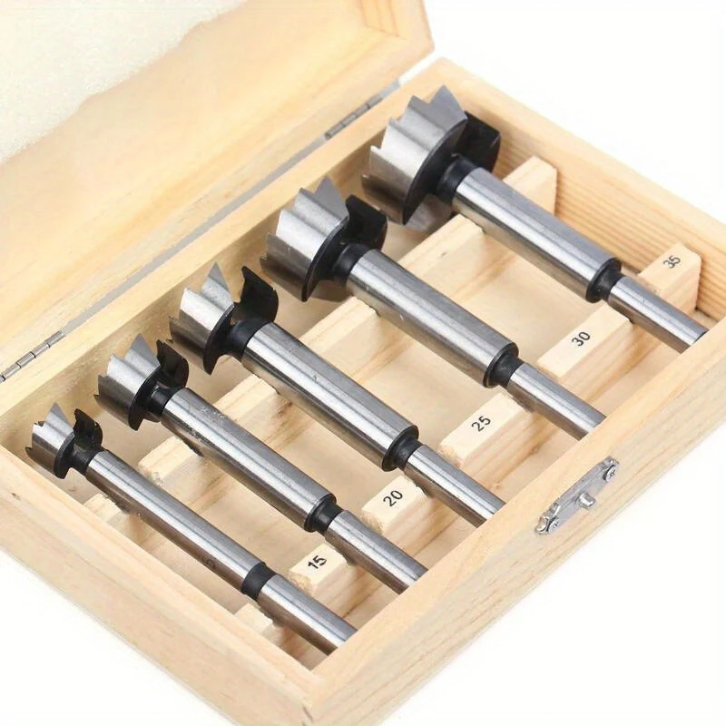 Forstner Drill Bit Set - 5pc High Carbon Steel | 15-35mm Woodworking Tools