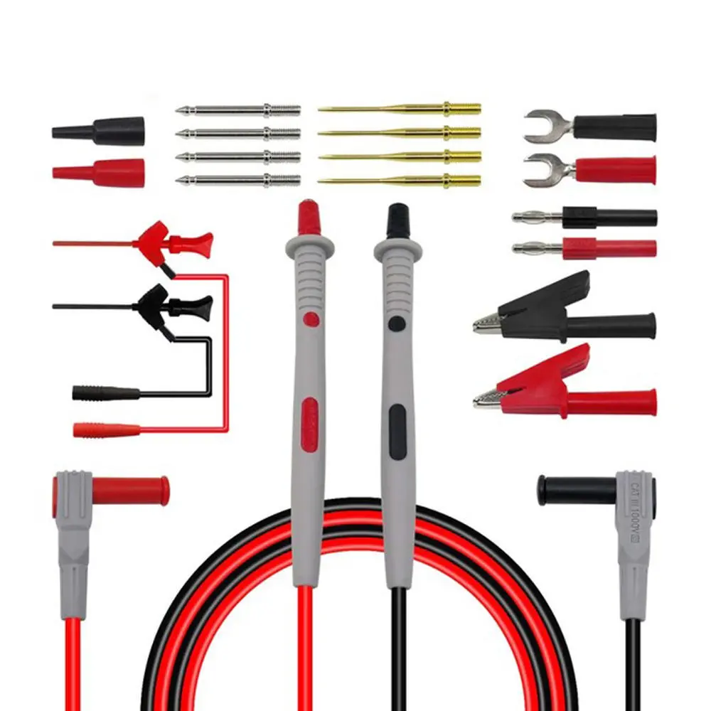 Cleqee P1503D Probes - Replaceable Needles Test Leads Kits for Digital Multimeter - Multimeter Wire Tips & Feelers
