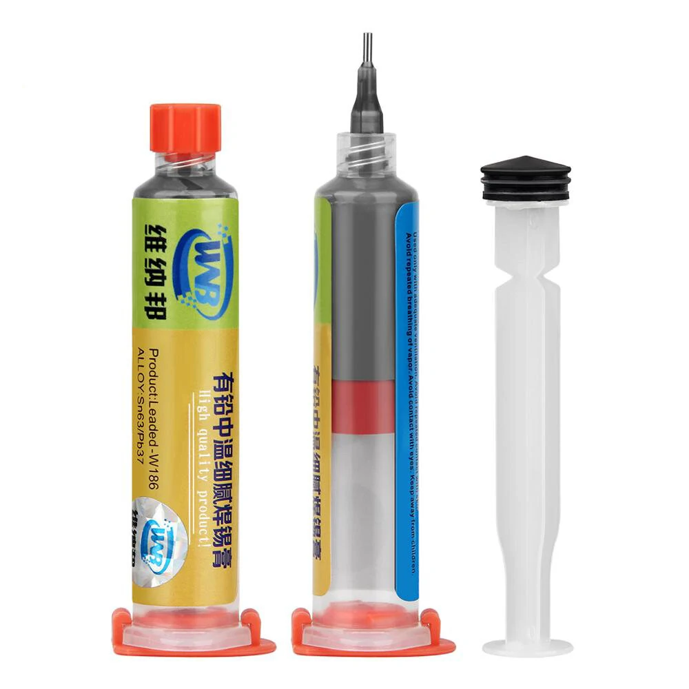 WNB 10cc Syringe Solder Paste - Leaded Low Temp 183°C Flux for Stencil Welding