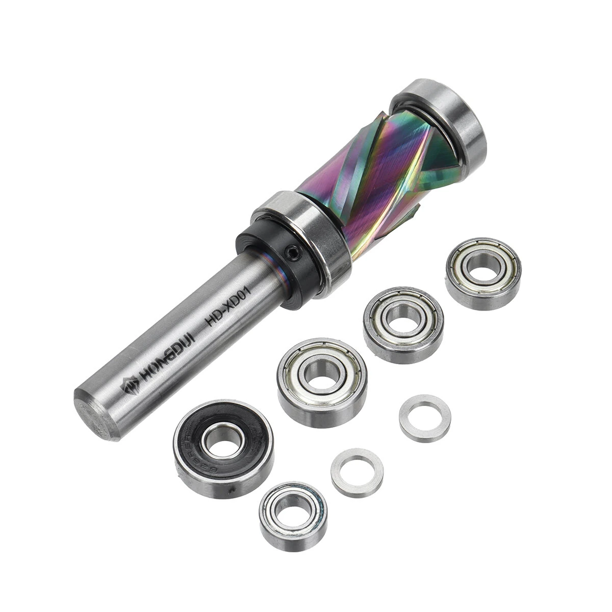 HONGDUI Flush Trim Router Bit - 1/2 Shank 7/8 Cutting Diameter | DLC Coated