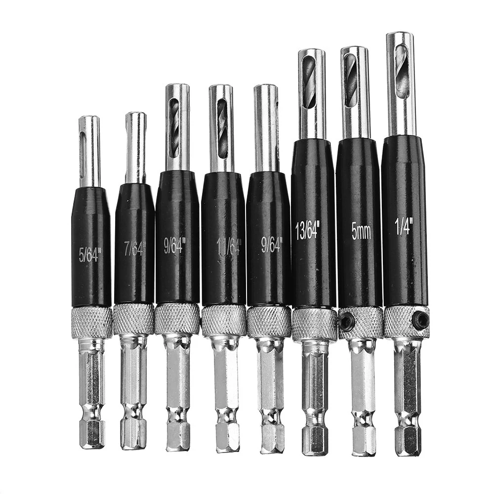 Drillpro Self Centering Door Hinge Drill Bit - 8pcs & 16pcs Set | Woodworking Tool