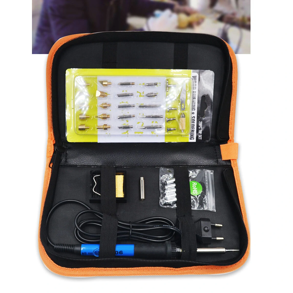 60W Wood Burning Pen Kit - 37Pcs Pyrography Tool Set with Stencils & Tips | 110V/220V