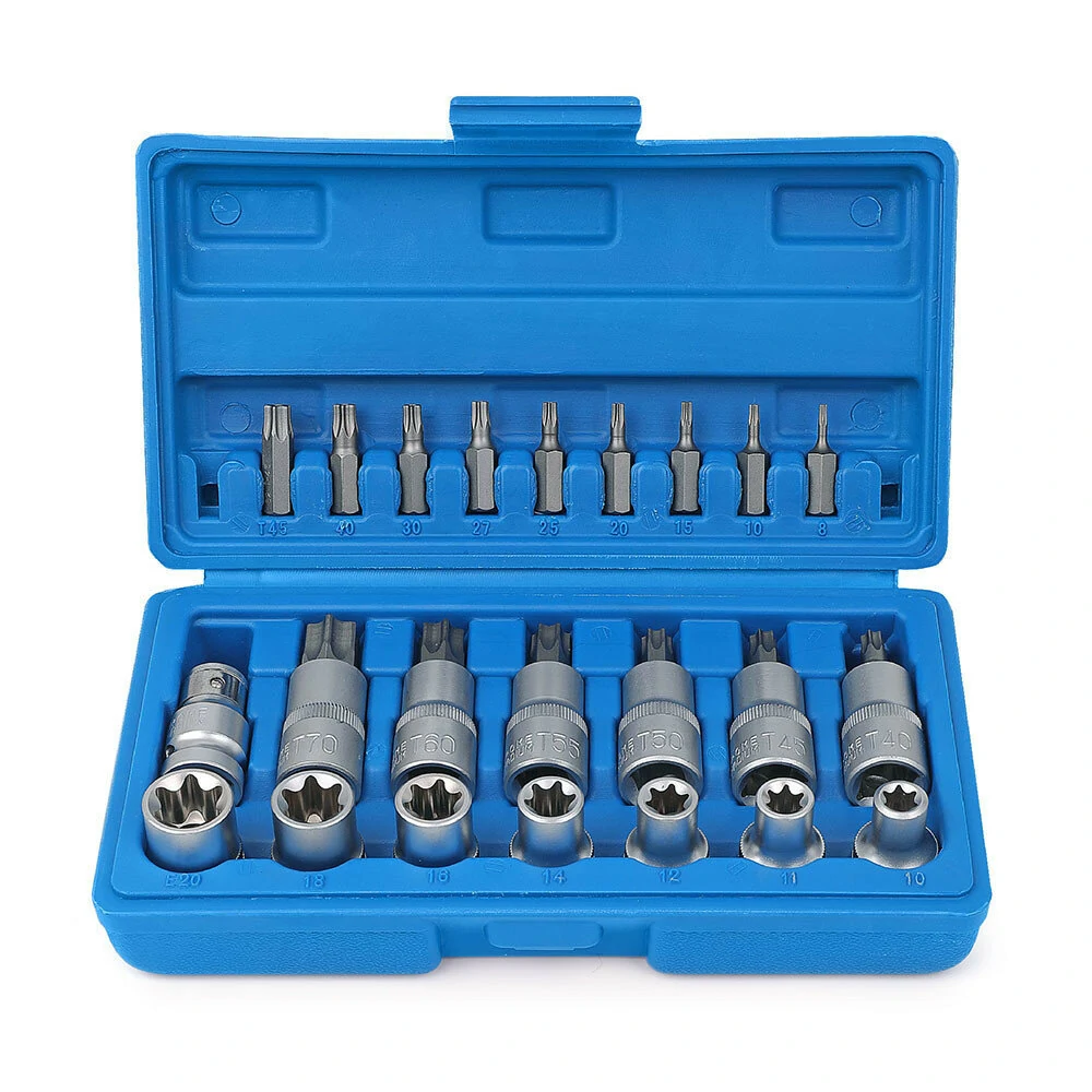 23pcs 1/2 Inch Socket Set | Torx Screwdriver Bits & Wrench Adapter | Car Repair Tool