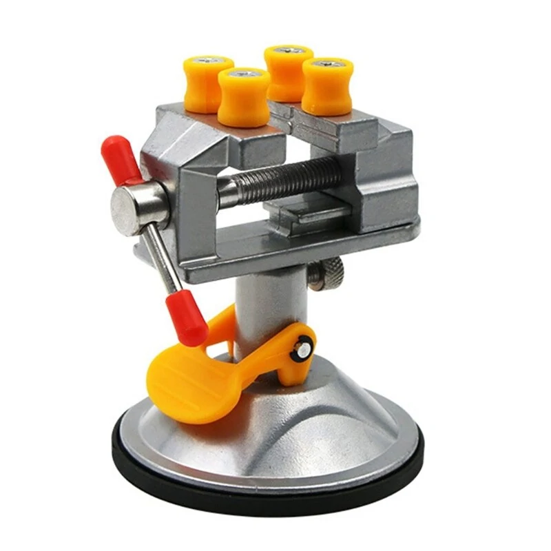 Adjustable Electric Mini Table Bench Vise - 360° Rotatable Drill Attachment
