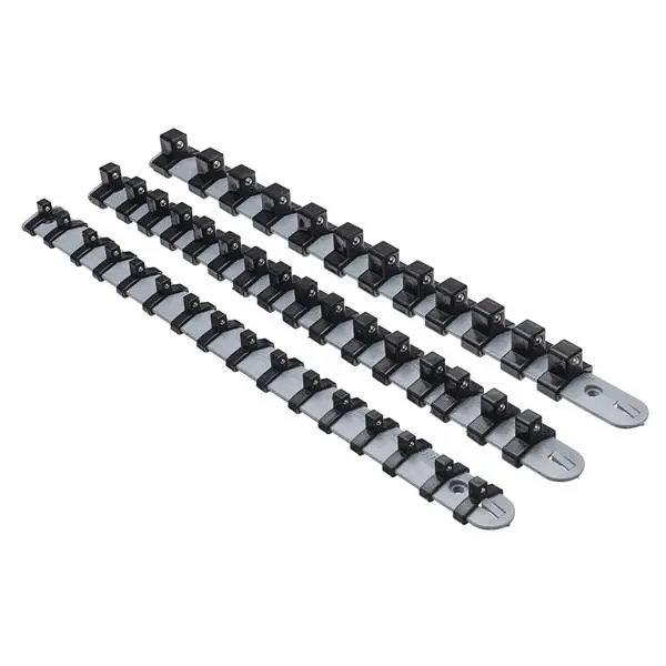3Pcs Socket Tray Rail Rack Holder - 1/4 3/8 1/2 Inch Organizer Stand