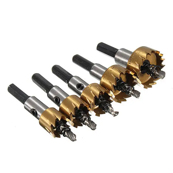 5Pcs High Speed Steel Drill Bits | 16-30mm Hole Saw Cutter Set