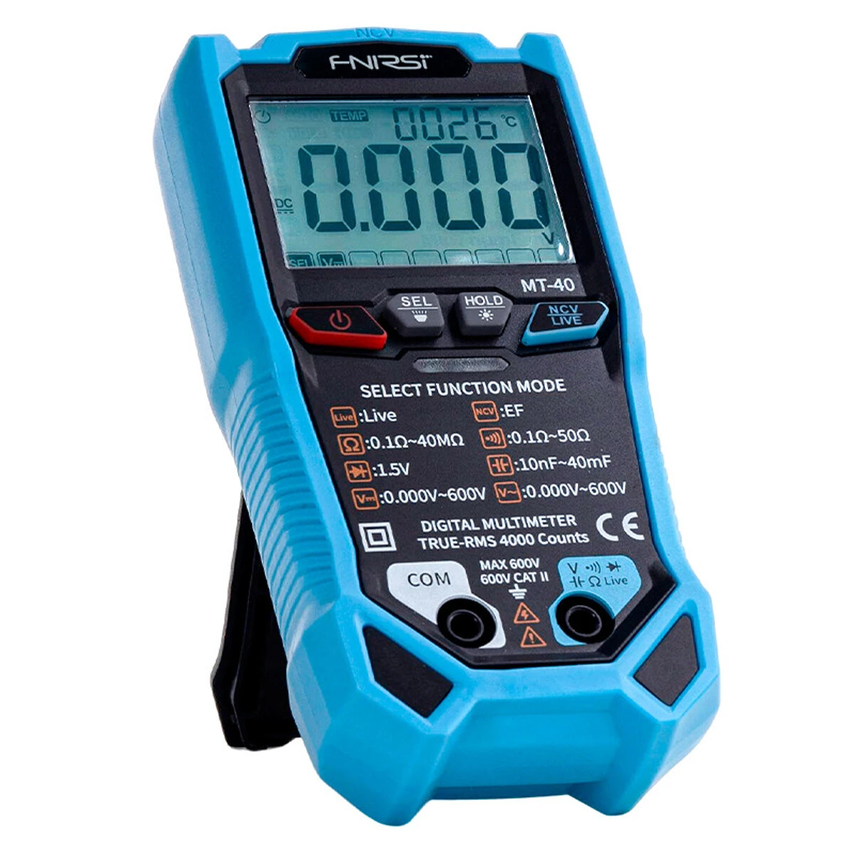 FNIRSI MT-40 Smart Digital Multimeter - True RMS Auto Range 600V | Backlit LCD