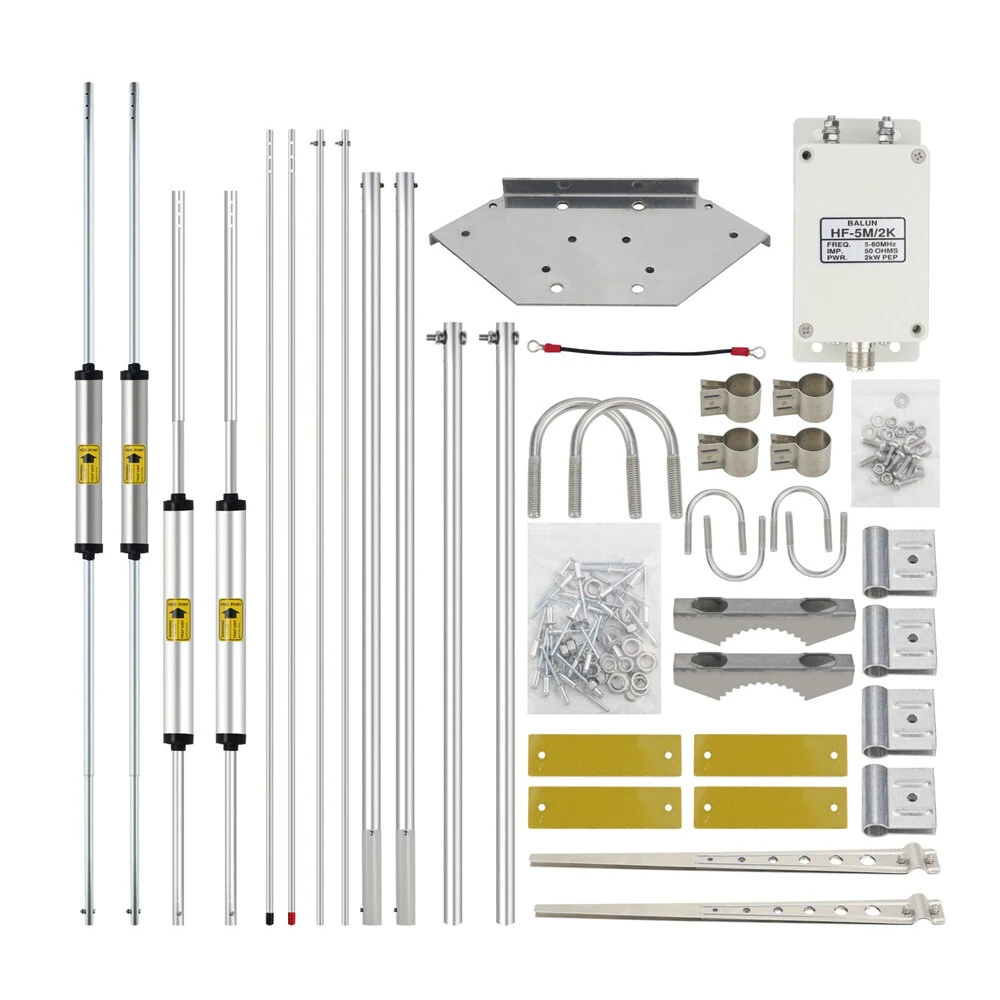 750V Shortwave V Antenna - 5 Bands 7M-50M 2000W PEP High Efficiency Low Noise for Ham Radio