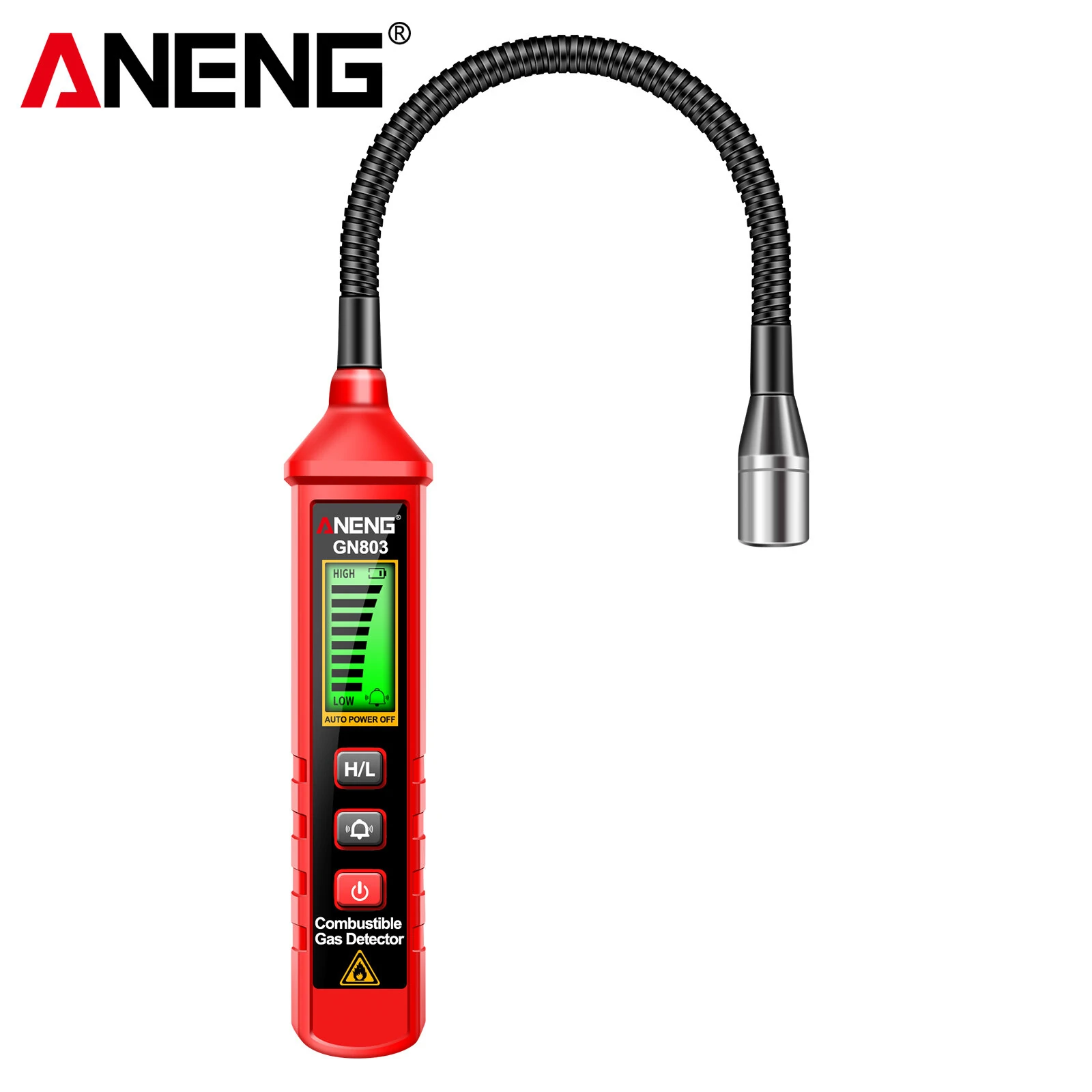ANENG GN803 Combustible Gas Leak Detector | High Sensitivity 300-10000PPM | Adjustable with Bendable Hose
