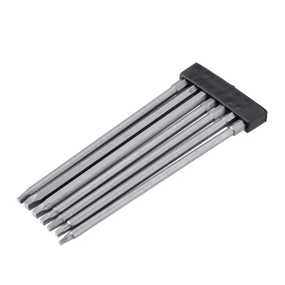 7pcs 150mm Square Screwdriver Bits | 1/4 Inch Hex Shank | Long Reach