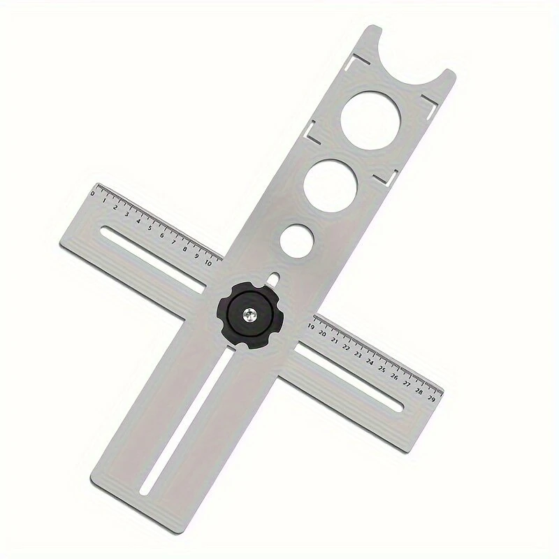 Adjustable Hole Positioning Ruler - 360 Degree Drilling Guide for Tile & Glass