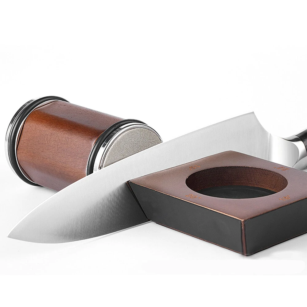 Rolling Knife Sharpener Kit - Adjustable Angles 15° 18° 20° 22° - Whetstone, Diamonds & Ceramic Discs for Kitchen Knives & Scissors