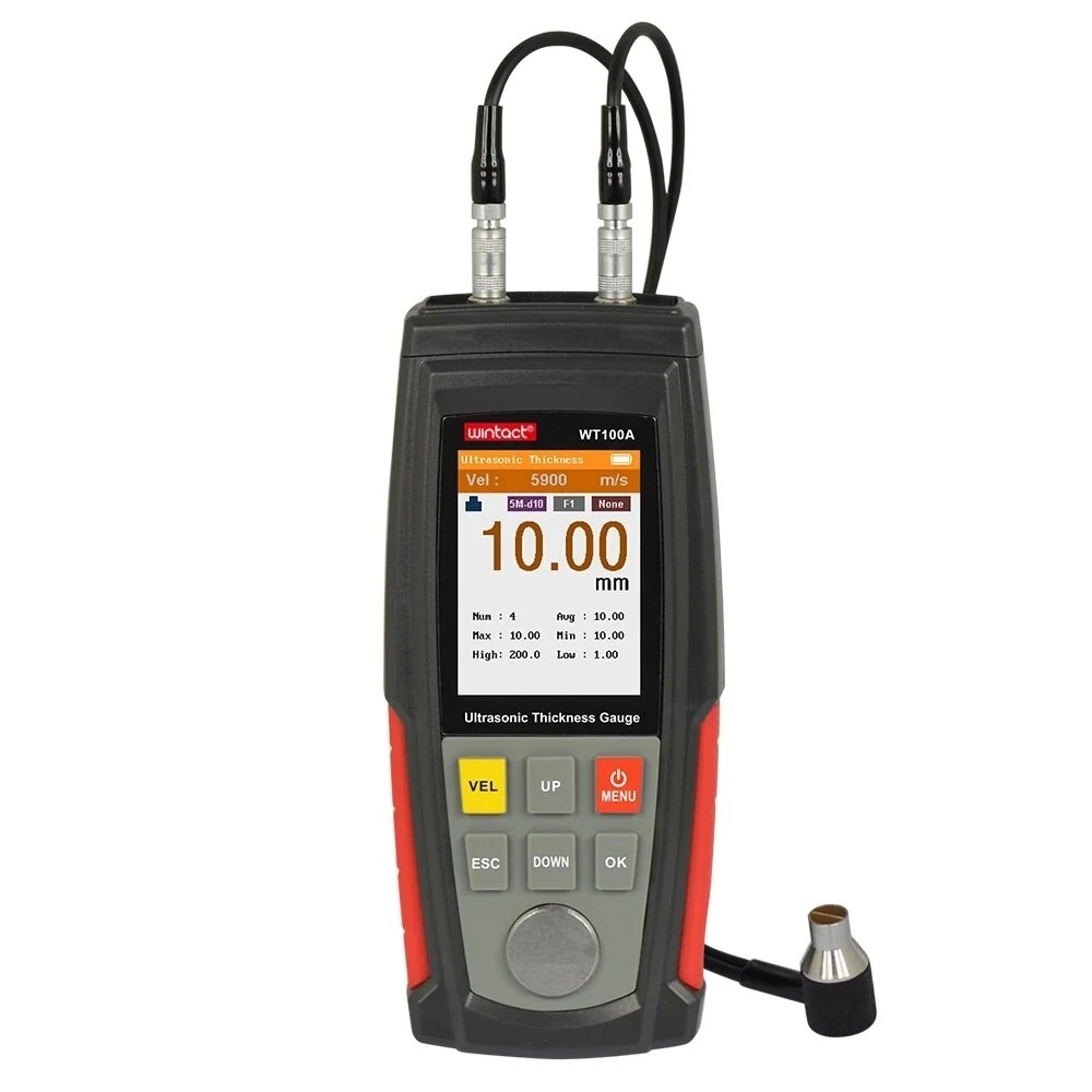 WINTACT WT100A Digital Ultrasonic Thickness Gauge | 1.00-225.0mm Range | 500 Data Storage