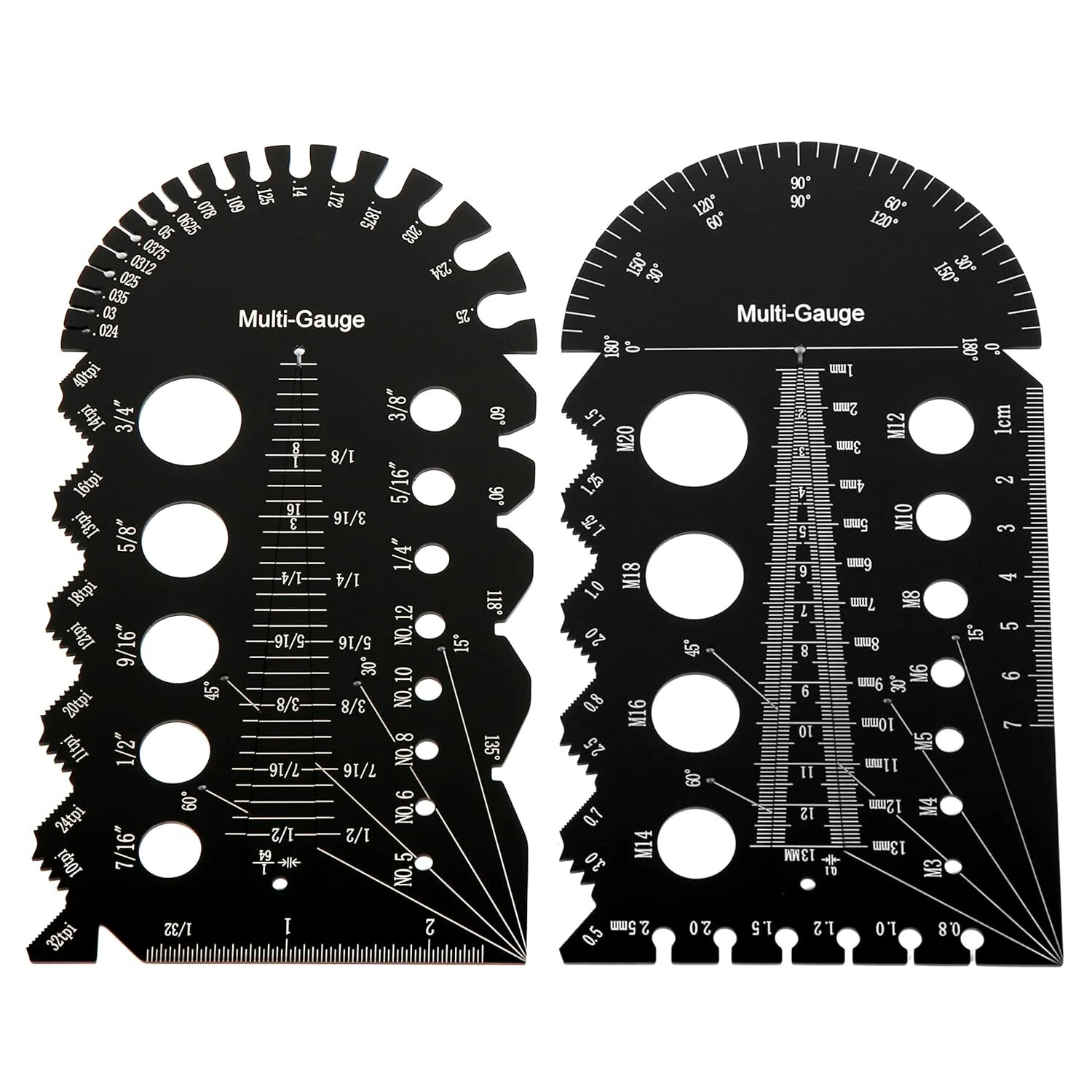 2PCS Aluminum Alloy Nut & Bolt Thread Checker Gauge | Metric & Imperial Sizes