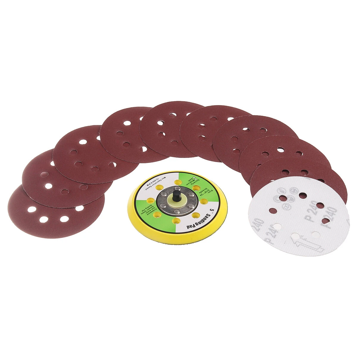 52Pcs Polishing Kit - 125mm Self-Adhesive Sandpaper Set | 8 Hole Disc